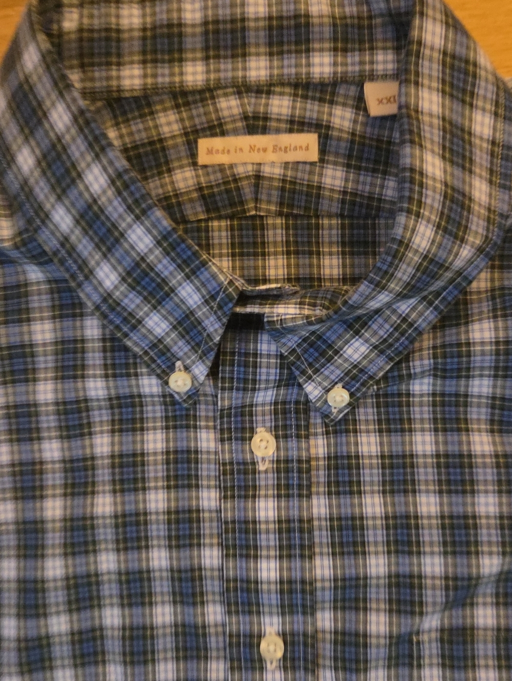 New England Shirt Co Men Plaid Button Down Shirt Made In USA XXL